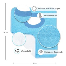 Ti TIN Pack of 4 Waterproof Terry Cloth Baby Bibs, 32 x 36 cm, Bibs with Elastic Closure for Babies and Children from 1 Year, 90% Cotton, 10% Polyester