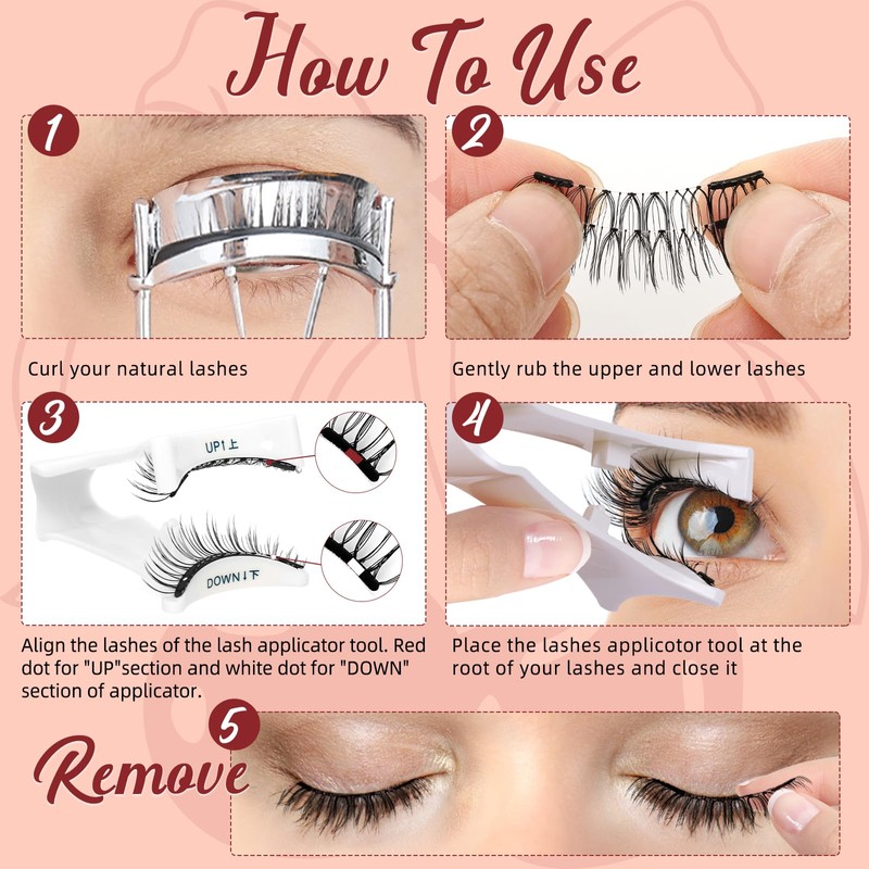 Higu clace Magnetic Eyelash kit, Reusable Magnetic Lashes Set with