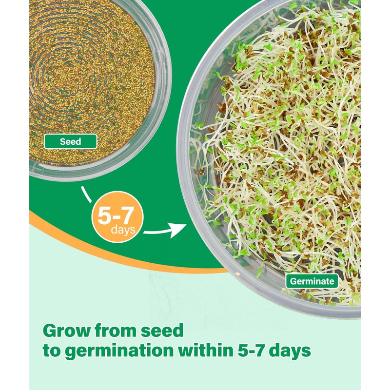 HK Stackable Seed Sprouting Kit, 4-Tier Microgreens Growing Kit with