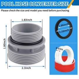 FANOVO 4560 Pool Hose Conversion Adapters Kit, 40mm to 1-1/2 Inch Above Ground Swimming Filter Hose Convertor Connector Compatible with Intex Coleman, for Hayward Pool Filter Pump Hose