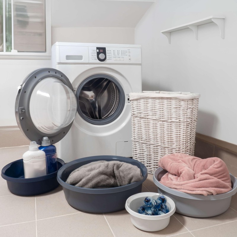 KADAX Matte Plastic Washing Bowl, Plastic Bowl, Round Washing Bowl,