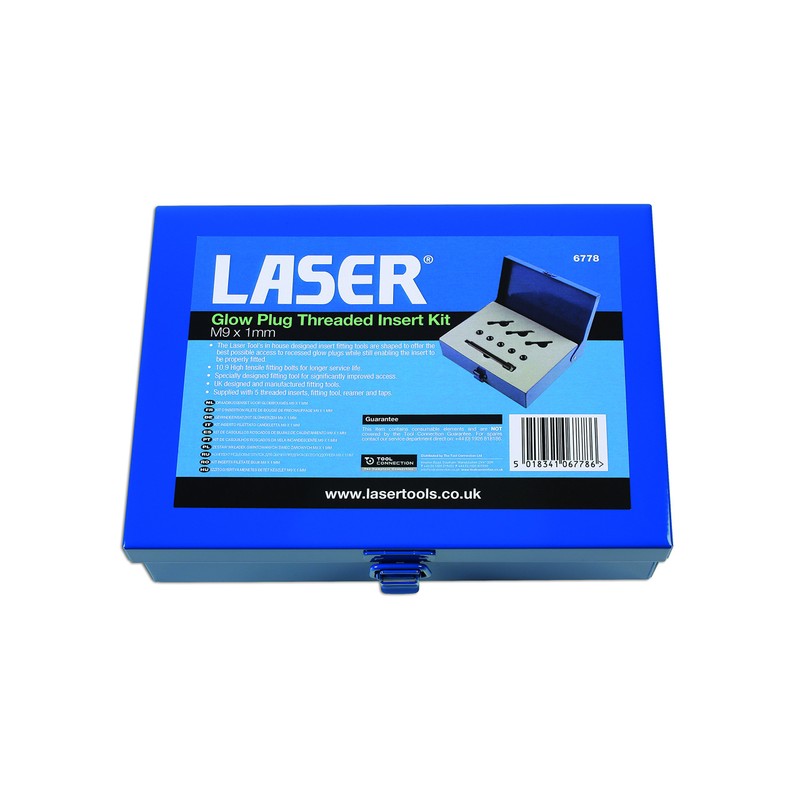 LASER TOOLS LAS6778 6778 Glow Plug Threaded Insert Kit M9