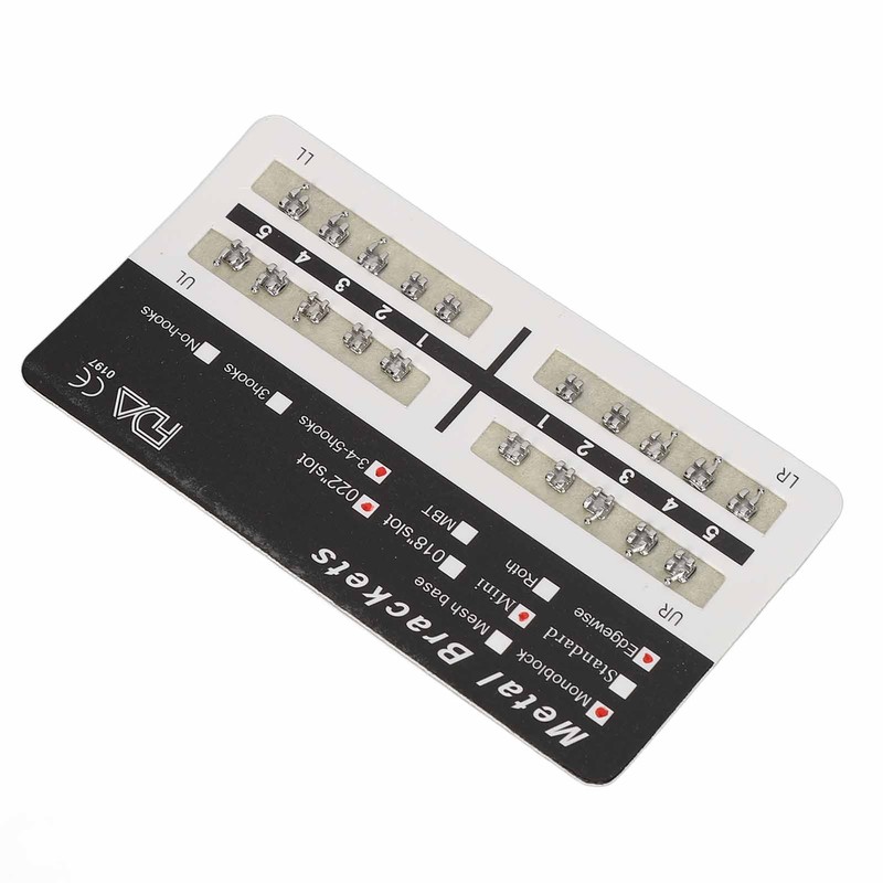 Teeth Edgewise Brackets 0.022in Slot 345 Hooks Rustproof Mini Metal