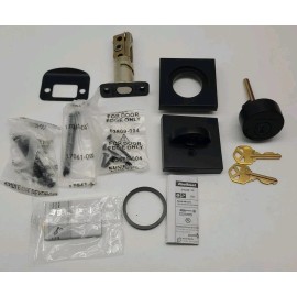 Kwikset 158 SQT 514 SMT RCAL 5303 Matte Black-Color Keyed Sole Cylinder Lockset