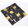 Elephantile 5 Sheets Black & Gold Tiles Metal Mosaic Wall
