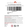 Ember Rock Disposable Rain Poncho - 12 Pack Waterproof Emergency
