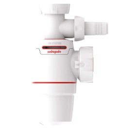 Wirquin 30722155 Siphon d'évier Néo Air ⌀40 mm zéro fuite avec Prise Machine à Laver, Blanc Neo Sink Washing Socket, Diameter 40, White