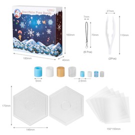 LIHAO 4000 Ironing Beads Christmas Beads Set with Pegboard Accessories Snowflake Pattern in Gift Box (Multi-Way)