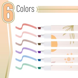 Mr. Pen- Aesthetic Highlighters, 6 pcs, Chisel Tip, Muted Pastel Colors, Boho Theme No Bleed Bible Highlighter Pastel