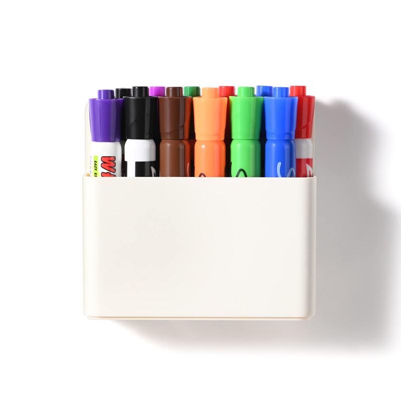 2 Pieces Large Capacity White Strong Magnetic Chalk Holder,Fridge Magnet