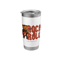 Cool Rock N 'Roll Teddy Bear, I Love Rock Music, Rock & Roll Stainless Steel Insulated Tumbler