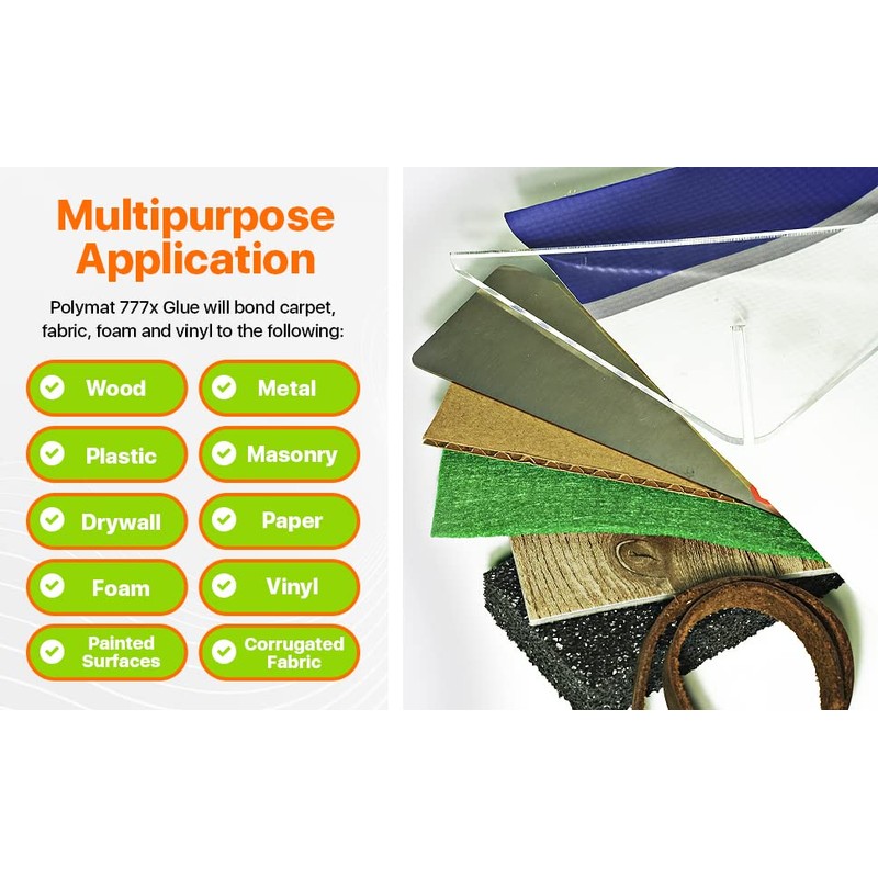 777 Polymat Fast TACK Foam Fabric Box Carpet Upholstery Spray