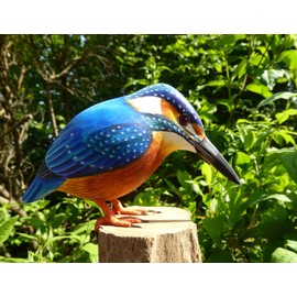 Hand Carved Wooden Bird (Kingfisher)
