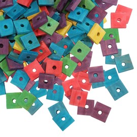 CHGCRAFT 140 Pcs Wooden Parrot Toys Blocks Beak Foot Craft Cage Part Mini Wood Chip Charms Bird Toys