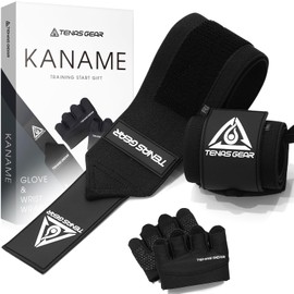 TENASGEAR KANAME Wrist Wraps (24.8 inches (63 cm) Training Gloves (S,M,L) 2-piece Set, Weight Training, Callus Prevention, Wrist Fixation, Honeycomb, Men's, Women's, Muscle Training, Gym, Dumbbells,