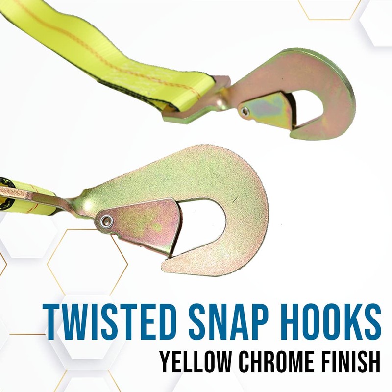 Boxer Tow Dolly Basket Straps with Twisted Snap Hooks and