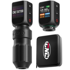 CNC Wireless Tattoo Machine, Rotary Pen with 3200mAh Dual Batteries Power Supply Tattoo Gun LED Display 4.0 Stroke Coreless Motor for Tattoo Professionals and Beginners CNC-M2-E77PRO-1