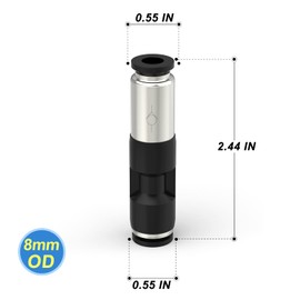 TAILONZ PNEUMATIC 8mm Black Quick-Plug Type one-Way Check Valve Gas Pipe Coupling SPU Check Valve 5PCS