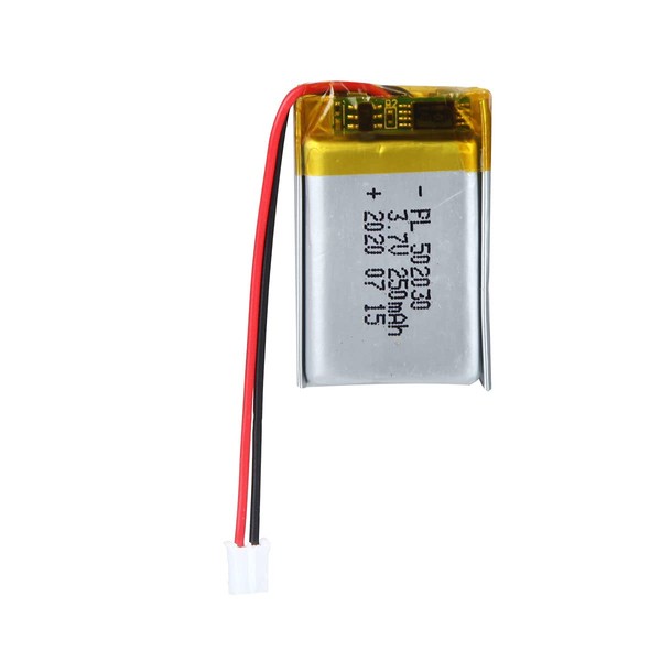 AKZYTUE 3.7V 250mAh 502030 Lipo Battery Rechargeable Lithium Polymer ion Battery with PH2.0mm JST Connector