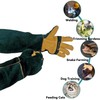 FelRelWel Animal Handling Gloves,23.6" Long Sleeves Gauntlet,Safety Work Glove, Cowhide