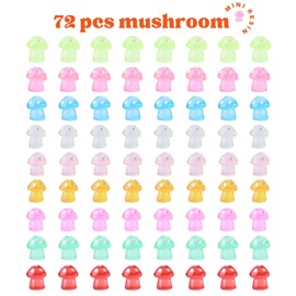 YIISIIY Mini Resin Animals Miniature Garden Figurines Assorted Colors for DIY Home Outdoor Statues Decor, Micro Landscaping (Mushroom Glow)