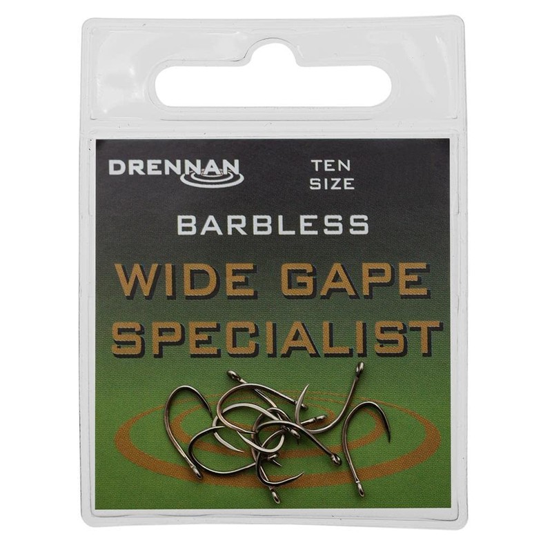 Drennan Wide Gape Specialist Barbless Hooks - Size 4