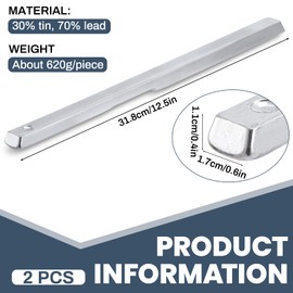 MorningRo 2 Pcs 30/70 Body Solder Stick About 2.6 lb Car Care Auto Brass Welding Rods - Lead Alloy Heat Control, No Need Solder Powder High and Low Temp Adhesive for All Temperature