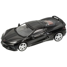 Mini GT MGT00153-R Corvette Stingray 2020 Black with Midnight Grey Stripes RHD 1:64 Scale Diecast Collectible Model