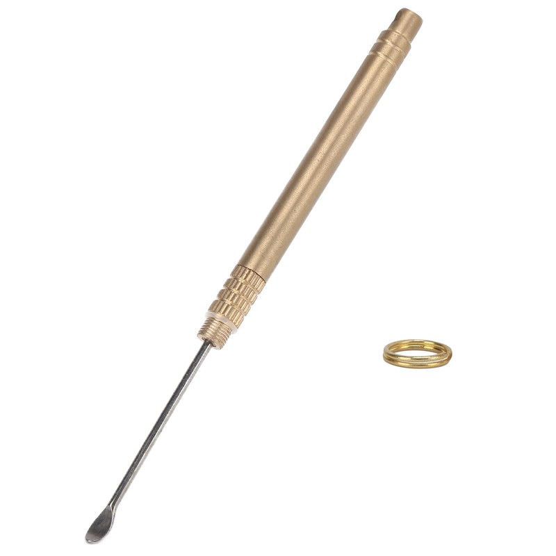 Snuff Spoon, Durable Brass Ear Pick Titanium Alloy Portable Light