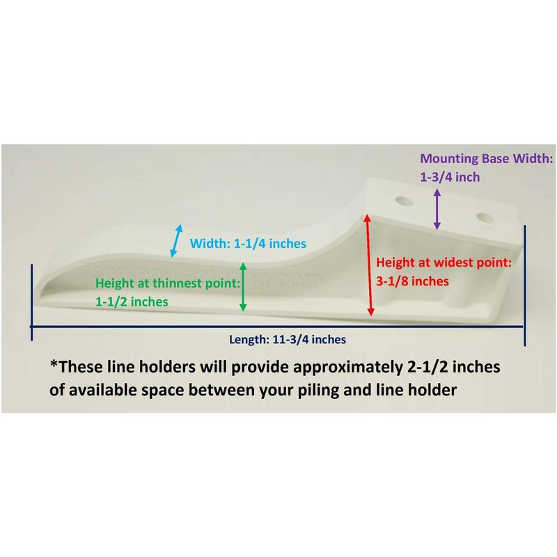 Black or White Dock Piling Line Holder Hook - Store