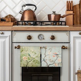 GCFET Chinoiserie Decor Kitchen Towels - Vintage Chinoiserie Floral Decorative Dish Towels, Oriental Decor Floral Hand Tea Towels for Kitchen, 16x24 Inch Set of 2