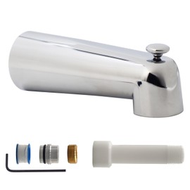 Westbrass E507DUS-26 Universal Fit 7" Diverter Tub Spout, Zinc, Polished Chrome