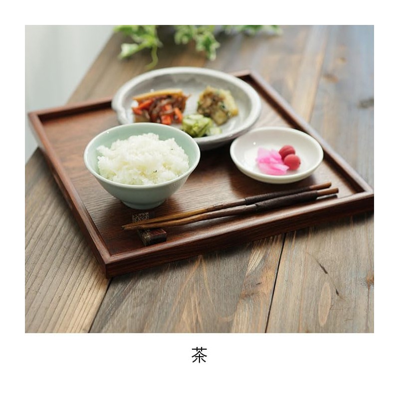 Tray Wooden Square Tray Approx. 11.8 x 11.8 inches (30