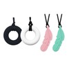 Chew Teether Necklace Donut Feather Shape Soft Sensory Care Tool