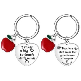 Nagsxiw 2Pcs Thank You Teacher Gifts Keyring, Keyrings & Keychains Teacher Gifts for Women Men, Encouragement Keyring Inspirational Gifts for Family, Friends, Lovers, Teacher