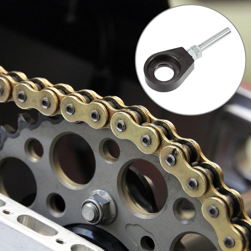 X AUTOHAUX 4pcs 15mm Dia Hole Black Metal Chain Axle