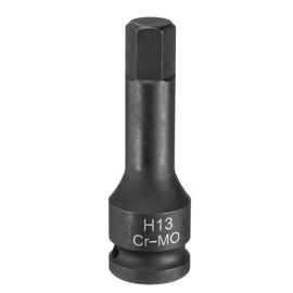 sourcing map 13mm Hex Impact Bit Socket H13 1/2" CR-MO Steel Phosphate Black Impact Drive Hex Bit Sockets Lengthen Hex Screwdriver Socket Adapter for Auto Mechanics Work Repair Maintain