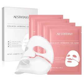 Mascarilla Facial De Colágeno(4 Unidades), Hidratante Profunda, Antiarrugas Y Lifting. Mascarilla Facial Hidratante Nocturna Para Todo Tipo De Piel...