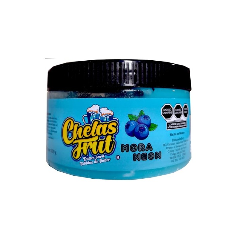 Chelas Frut Mora Neón - Pasta sabor mora color azul