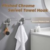 APLusee Swivel Towel Hook Polished Chrome 2 Pack, 304 Stainless
