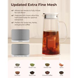 Reinmoson Paquete de 2 infusor de bolas de té grandes para té de hojas sueltas e infusor de especias para cocinar, acero inoxidable 18/8 304, tapa roscada, gancho de cadena, bola de filtro de té de malla extra fina para hierbas, té helado, sopa