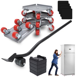 MEKOTRIN Heavy Duty Furniture Dolly with 5 Wheels, Carbon Steel Panel Furniture Mover Without Brake, Maximum Load 1322lbs, 360° Rotatable Furniture Lifter Sliders Tool for Moving Piano Sofa Equipment