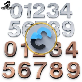 COLORBIRD Door Number Digit Sticker Nameplate 3D Name Tag Sticker Stylish Locker Number Sticker (Bronze)