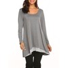 Poetsky Plus Size Tunics for Women Chiffon Pathwork Long Shirts