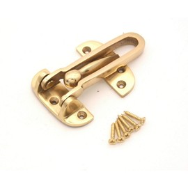 Door Security Chain Restrictor Strong Safety Lock Guard Catch Latch with Screws in Various Finishes (Polished Brass)