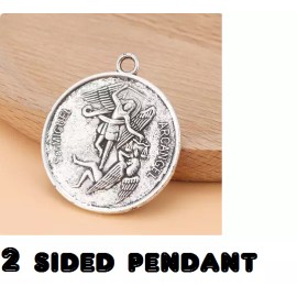 Fashion Jewelry TETRAGRAM ST MICHAEL ANGEL ARCHANGEL Pendant On 24" 925 Sterling Silver chain