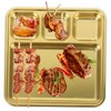 ULTECHNOVO 1Pc Divided Stainless Steel Food Plate Multi Compartment Barbecue
