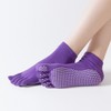 Women's Non-Slip Yoga Five-Toe Socks with Toe Separators (Open & Full Toe) Size/Open Toe Black & White Light Purple 20ea