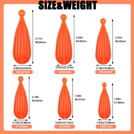 Lenwen 12 Pieces Fishing Practice Plug Soft PVC Bait Casting Plug 6 Mixed Sizes Weight Over 14 Years Fishing Lures for Improving Casting Skills, 1/5, 1/4, 3/8, 2/5, 1/3, and 3/4 oz(Orange)