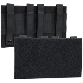 Molle Hook & Loop Panel, 10"x6" Molle Patch Panel for Tactical Vests & Backpacks, Molle Panels for Morale Patches, Badges, Pouches & Backpack Accessories (Black)